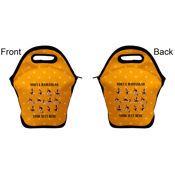 Yoga Dogs Sun Salutations Lunch Bag - Front and Back