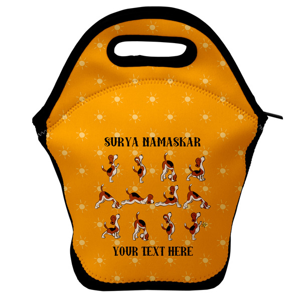 Custom Yoga Dogs Sun Salutations Lunch Bag w/ Name or Text