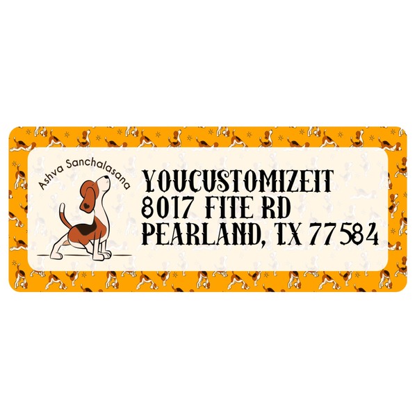 Custom Yoga Dogs Sun Salutations Return Address Labels (Personalized)