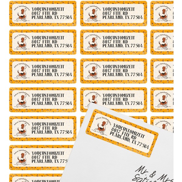 Yoga Dogs Sun Salutations Mailing Label on Envelope - Multiple Labels