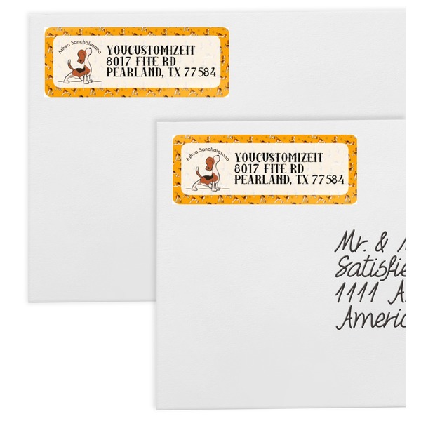 Yoga Dogs Sun Salutations Mailing Labels - Double Stack Close Up