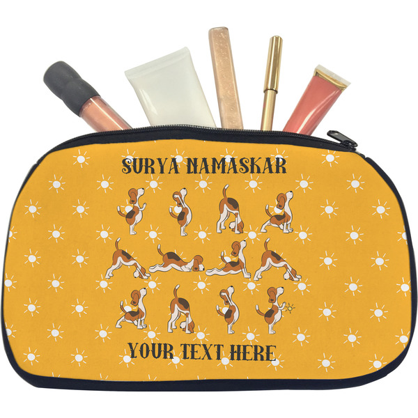 Custom Yoga Dogs Sun Salutations Makeup / Cosmetic Bag - Medium (Personalized)