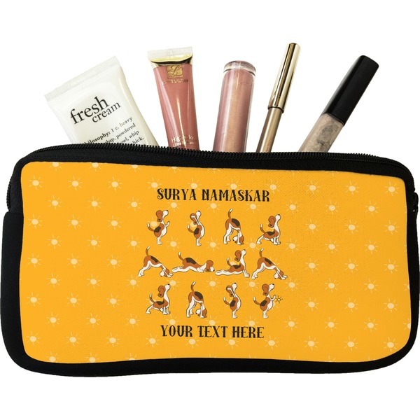 Custom Yoga Dogs Sun Salutations Makeup / Cosmetic Bag - Small (Personalized)