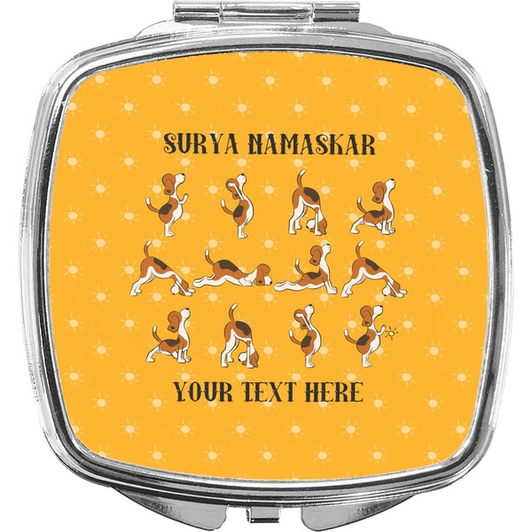 Custom Yoga Dogs Sun Salutations Compact Makeup Mirror (Personalized)