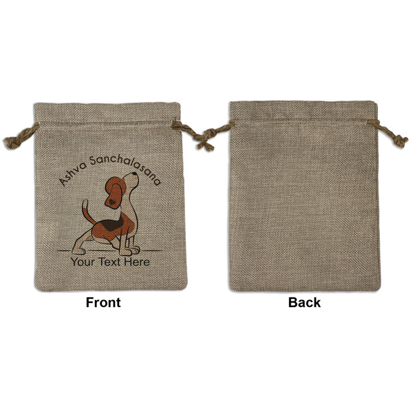 Yoga Dogs Sun Salutations Medium Burlap Gift Bag - Front Approval