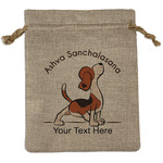Yoga Dogs Sun Salutations Medium Burlap Gift Bag - Front (Personalized)