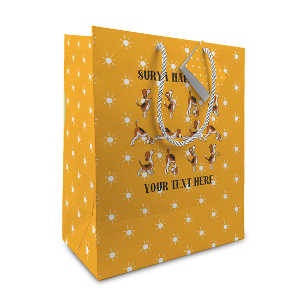 Custom Yoga Dogs Sun Salutations Medium Gift Bag (Personalized)