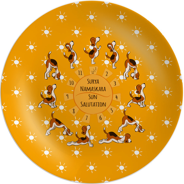 Custom Yoga Dogs Sun Salutations Melamine Plate