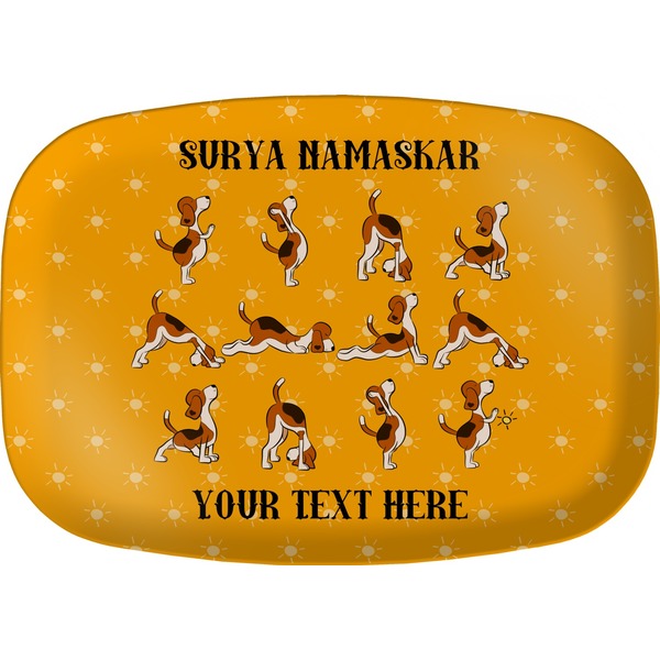 Custom Yoga Dogs Sun Salutations Melamine Platter (Personalized)