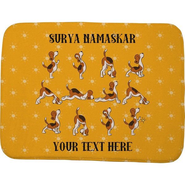 Custom Yoga Dogs Sun Salutations Memory Foam Bath Mat - 48"x36" (Personalized)