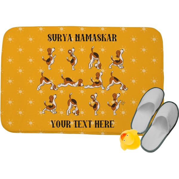 Custom Yoga Dogs Sun Salutations Memory Foam Bath Mat (Personalized)