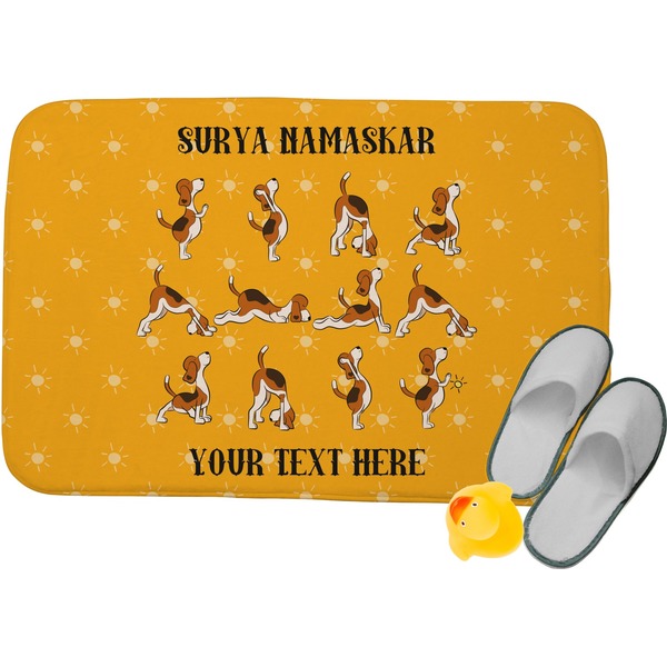 Custom Yoga Dogs Sun Salutations Memory Foam Bath Mat - 34"x21" (Personalized)