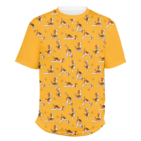 Custom Yoga Dogs Sun Salutations Men's Crew T-Shirt - 3X Large