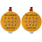 Yoga Dogs Sun Salutations Metal Ball Ornament - Front and Back