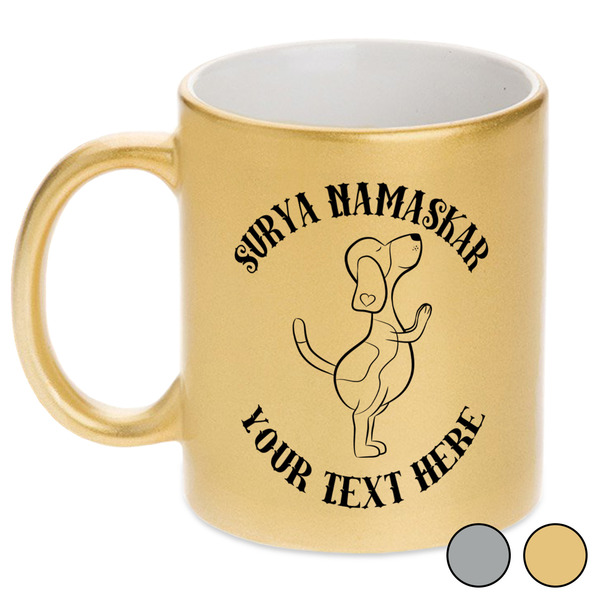 Yoga Dogs Sun Salutations Metallic Mugs