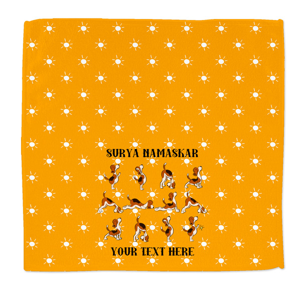 Custom Yoga Dogs Sun Salutations Microfiber Dish Rag (Personalized)
