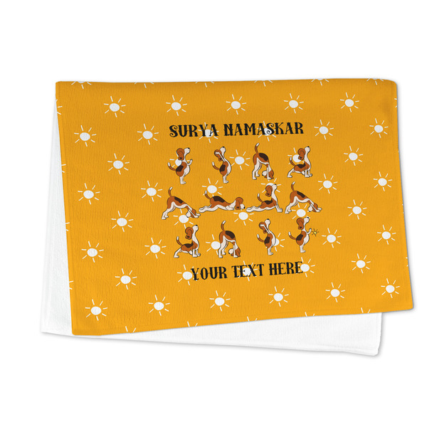 Yoga Dogs Sun Salutations Microfiber Dish Towel - FOLDED HALF