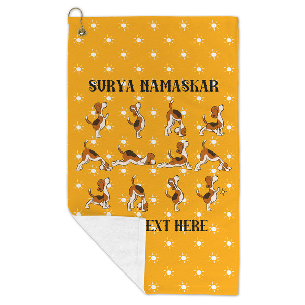 Yoga Dogs Sun Salutations Microfiber Golf Towels - FOLD