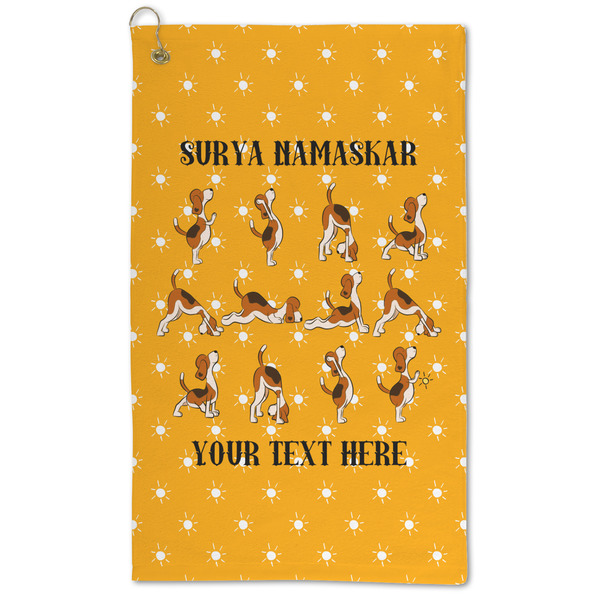 Custom Yoga Dogs Sun Salutations Microfiber Golf Towel - Large (Personalized)