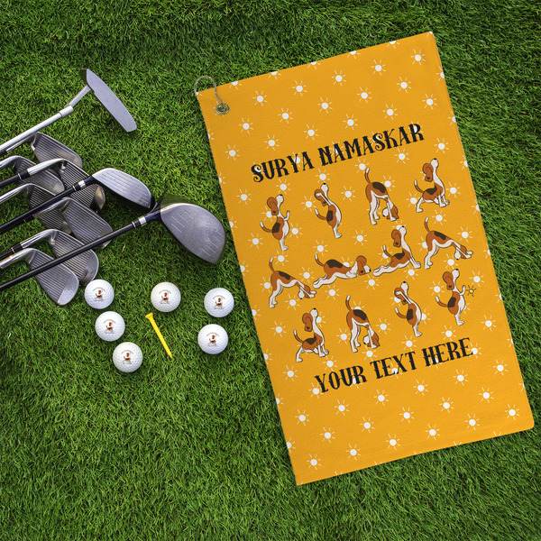 Yoga Dogs Sun Salutations Microfiber Golf Towels - LIFESTYLE