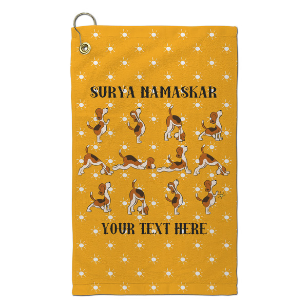 Custom Yoga Dogs Sun Salutations Microfiber Golf Towel - Small (Personalized)
