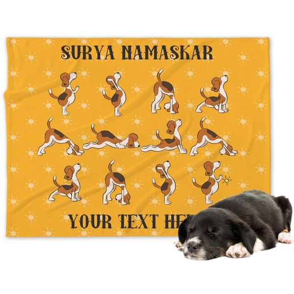 Custom Yoga Dogs Sun Salutations Dog Blanket - Large (Personalized)