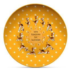 Yoga Dogs Sun Salutations Microwave Safe Plastic Plate - Composite Polymer