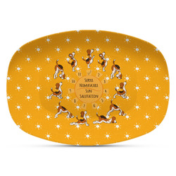 Yoga Dogs Sun Salutations Plastic Platter - Microwave & Oven Safe Composite Polymer