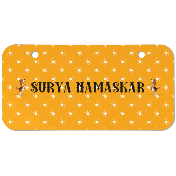 Custom Yoga Dogs Sun Salutations Mini/Bicycle License Plate (2 Holes) (Personalized)