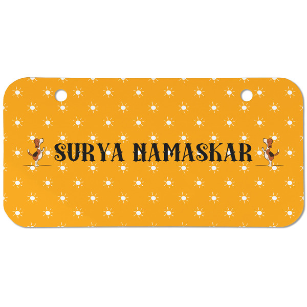 Custom Yoga Dogs Sun Salutations Mini/Bicycle License Plate (2 Holes) (Personalized)