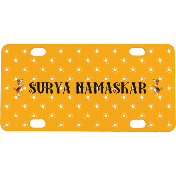 Custom Yoga Dogs Sun Salutations Mini / Bicycle License Plate (4 Holes) (Personalized)