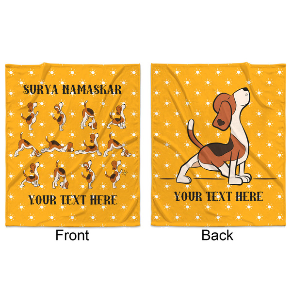 Yoga Dogs Sun Salutations Minky Blanket - 50"x60" - Double Sided - Front & Back