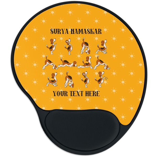 Custom Yoga Dogs Sun Salutations Mouse Pad with Wrist Support