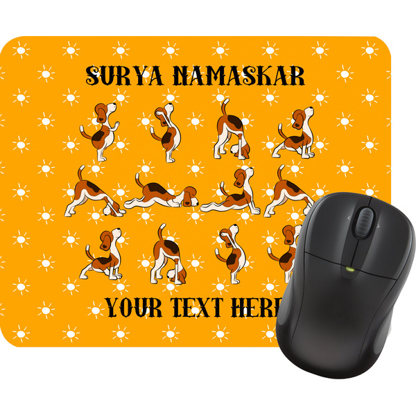Custom Yoga Dogs Sun Salutations Rectangular Mouse Pad (Personalized)
