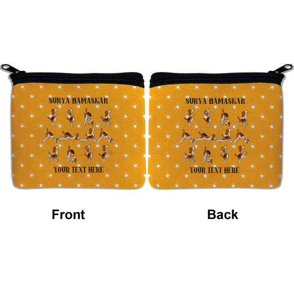 Yoga Dogs Sun Salutations Neoprene Coin Purse - Front & Back (APPROVAL)