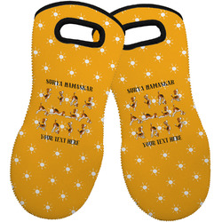 Yoga Dogs Sun Salutations Neoprene Oven Mitts - Set of 2 w/ Name or Text