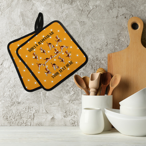 Yoga Dogs Sun Salutations Neoprene Pot Holder - Set of 2  LIFESTYLE