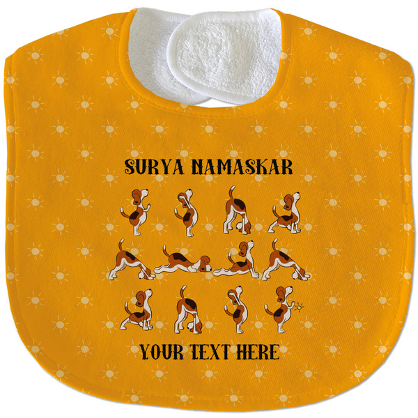Yoga Dogs Sun Salutations New Baby Bib - Closed and Folded