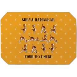 Yoga Dogs Sun Salutations Dining Table Mat - Octagon (Single-Sided) w/ Name or Text