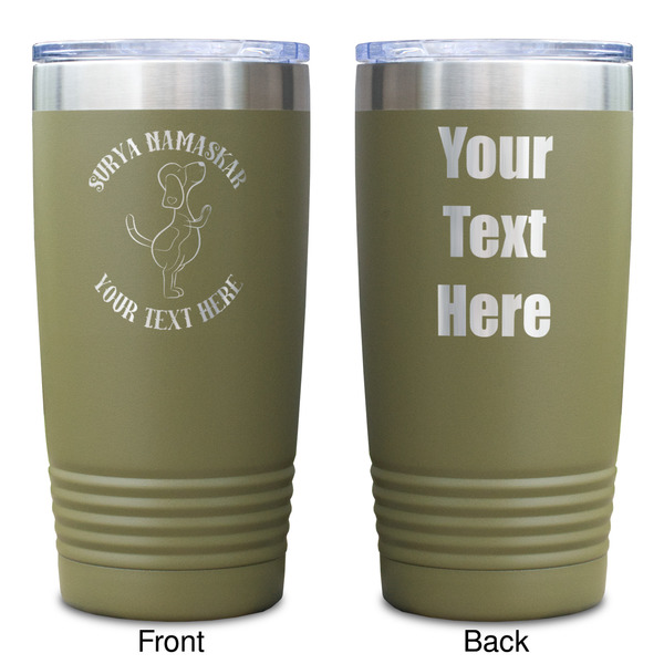 Yoga Dogs Sun Salutations Olive Polar Camel Tumbler - 20oz - Double Sided - Approval