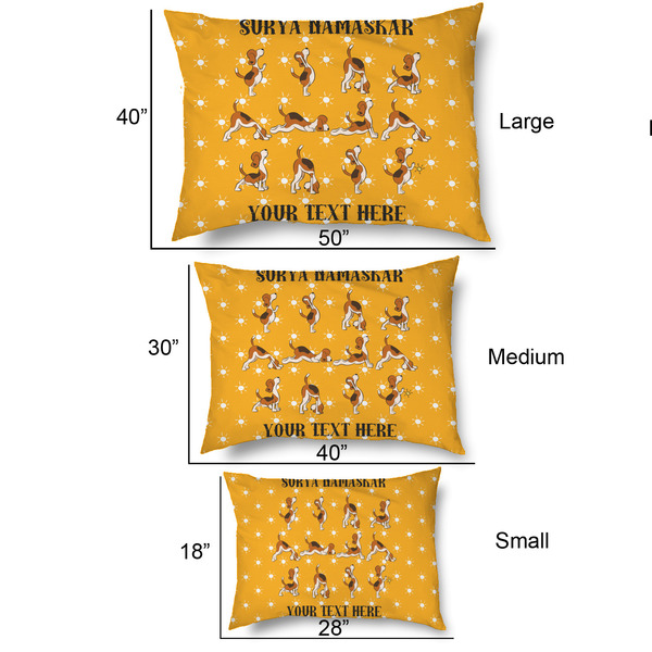 Yoga Dogs Sun Salutations Outdoor Dog Beds - SIZE CHART