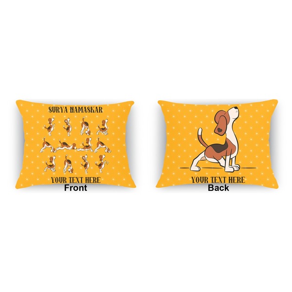 Yoga Dogs Sun Salutations Outdoor Rectangular Throw Pillow (Front and Back)