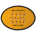 Yoga Dogs Sun Salutations Iron On Oval Patch w/ Name or Text