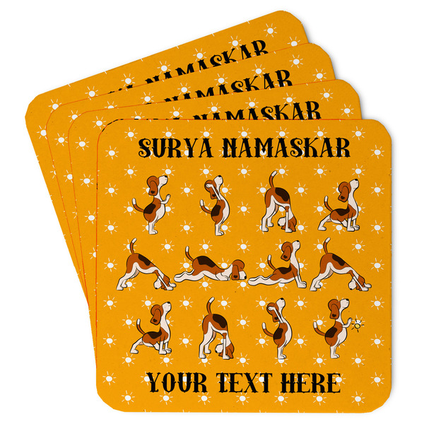Custom Yoga Dogs Sun Salutations Paper Coasters (Personalized)