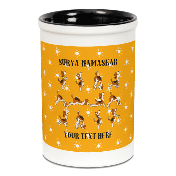 Yoga Dogs Sun Salutations Pencil Holder - Black