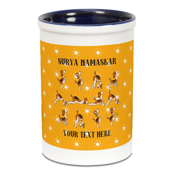 Yoga Dogs Sun Salutations Pencil Holder - Blue