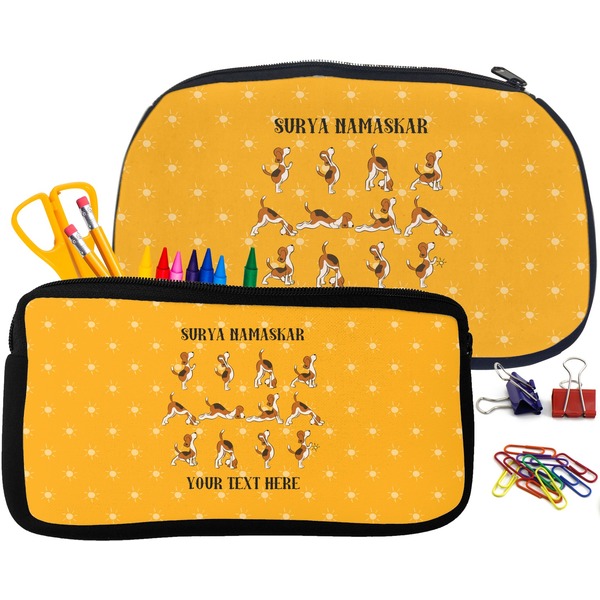 Yoga Dogs Sun Salutations Pencil / School Supplies Bags Small and Medium