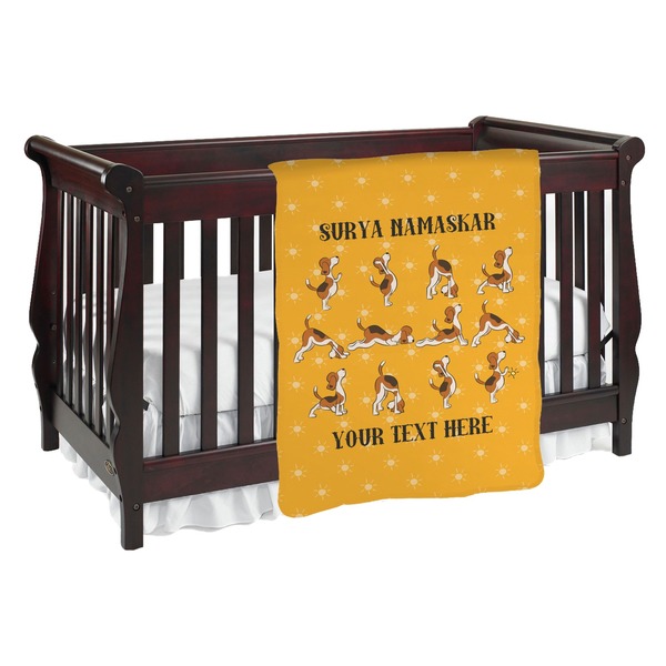 Custom Yoga Dogs Sun Salutations Baby Blanket (Personalized)