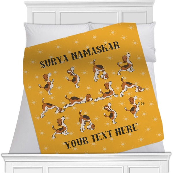 Custom Yoga Dogs Sun Salutations Minky Blanket - 40"x30" - Double Sided (Personalized)