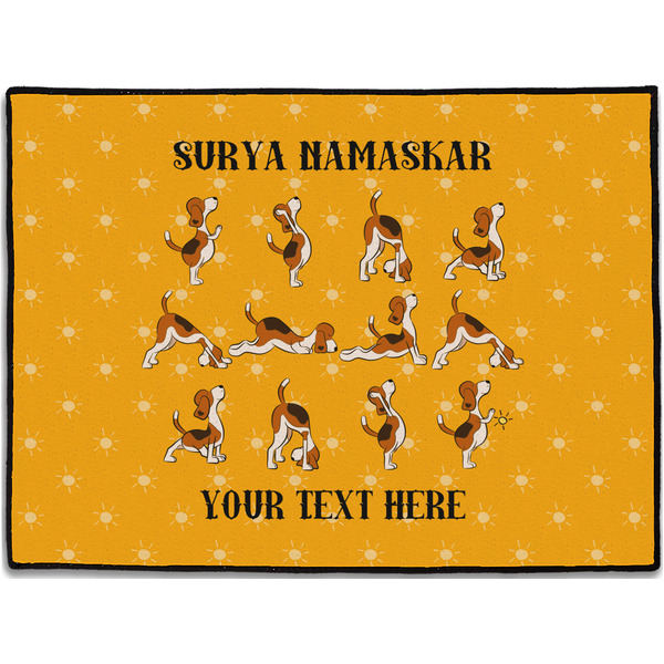 Custom Yoga Dogs Sun Salutations Door Mat (Personalized)